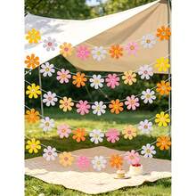 Bohemian Daisy Paper Garland - Colorful 60s & 70s Hippie Party Banner For Birthdays, Weddings, Youngsters Showers, And More - Vibrant Pink, Yellow, Blue, Orange, Purple, White Flowers With Green Stems - Perfect For Room Or Garden Decor, Daisy Party Decorations - Multicolor - View 7
