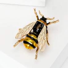 1 pieza Broche con forma de abeja colorida, tema de animales e insectos, insignia de solapa linda, accesorio de ropa para mujer - abeja - Ver 4