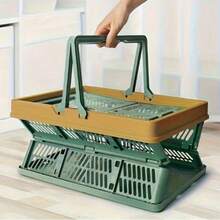 1pc Large Foldable Storage Basket With Handle, Lightweight Collapsible Design; Multi-Purpose Organizer Bin For Living Room, Office, Desktop Clutter; Essential Home Storage, Versatile Desk Organizer - Multicolor - View 4
