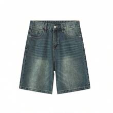 Men Plus Size Denim Shorts - Xanh cổ điển - Xem 1