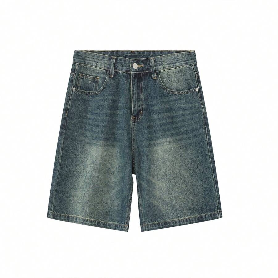 Men Plus Size Denim Shorts - Xanh cổ điển - Xem 1