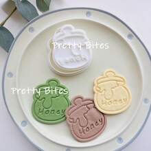 Khuôn cắt bánh quy hình lọ mật ong, khuôn dập bánh quy hình lọ mật ong, dụng cụ trang trí bánh fondant bằng nhựa ép tay. Khuôn làm bánh quy. - trắng - Xem 2