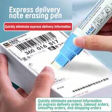 2pcs/Set Thermal Privacy Protection Eraser, White Pen Tip, Safety Privacy Protection, Portable , Large Capacity, Blue Cap Design, Suitable For Bank Cards, Phone Bills, Courier Labels And Office Use - Sets - View 8