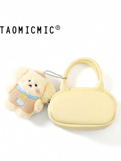 قلادة كلب من القماش الناعم الجديدة والجميلة، محفظة عملة بشكل كلب ذو أذنين متدلية ناعمة للنساء، حقيبة معلقة بتصميم صغير، حقيبة بلسم الشفاه، حافظة سماعات، قلادة دمية محشوة قابلة للفصل، هدية علاجية عيد ميلاد للنساء محفظة نقود صغيرة محفظة جميلة ضروريات السفر الصيفية