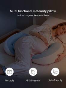 Ergonomic U-Shaped Pregnancy Pillow - Side Sleeper Maternity Support Cushion With Lumbar Protection, Provides Comfort For Abdomen And Back - Baby Blue - View 4