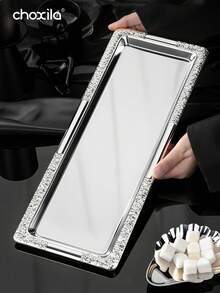 choxila 1pc Iron Gold/Silver Long Tray, Serving Platter, Vegetable Dish, Middle Eastern Style Tray, Available In 3 Sizes, Suitable For Home, Restaurant, Dining, Can Also Be Used During Ramadan - Tray - View 9