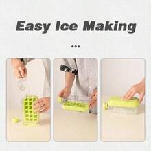 便攜式冰塊水瓶 2合1 按壓式冰塊水瓶 DIY 注水壓模 冰塊模具 冰盤/冰球模具 冰球製作器 大容量冰塊儲存盒 大容量水瓶 適合夏季與家用冰箱 可同時儲存飲品與冰塊 1件 附蓋冰球製作水瓶 - 彩色 - 查看 7
