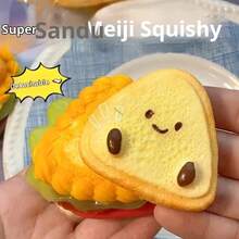 1PC Creative Simulation Sandwich, Toast, Kneading Music, Stress Relieving Toy, Layered Burger, Creamy Texture, Cute Stress Relieving, Birthday Gift - Christmas Gift - Perfect Gift - Gift - Multicolor - View 5