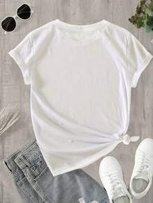 Women T-Shirts - [White] - View 2