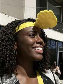 Interesting Palm-Shaped Open-Top Unisex Sun Hat, Yellow Creative Clapping Sun Hat, Frees Hands, Suitable For Summer Outdoor Activities - Adjustable Hat Circumference, Fashionable And Fun, Ideal For Beach And Outdoor - Multicolor - View 3