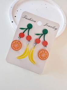 1 Pair Acrylic Handmade Fruit Shaped Pendant Earrings, Unique Jewelry For Casual And Holiday Wear - Earrings - View 6