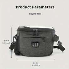 1 pieza Bolsa de almacenamiento de herramientas para bicicleta, Bolsa para manillar de scooter, Bolsa para manillar de bicicleta plegable, Bolsa para manillar de bicicleta de equilibrio, Bolsa de ciclismo, de gran capacidad - Gris - Ver 3