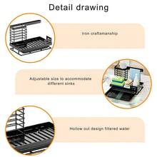 Kitchen Sink Tidy Caddy Organiser With Removable Drip Tray, Non-Slip Design, Self-Draining Sink Storage For Sponges & Washing Up Tools, Practical Kitchen Countertop Accessories - Black - View 3
