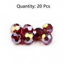 20颗多面切割玻璃珠，DIY首饰制作材料，可用于制作项链、手链、头饰、耳环等。 - diy玻璃珠子串珠 - 查看 8