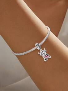 1pc 925 Sterling Silver Cute Pet Yak Shaped Pendant, Suitable For Women Jewelry DIY Bracelet - Style 5 - View 7