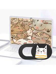 Bộ 3/6 miếng dán bảo vệ ống kính hình mèo hoạt hình, dùng cho laptop, điện thoại di động, nắp che camera đa năng, nắp trượt chống nhìn trộm dễ thương, bảo vệ chống tin tặc, có thể tái sử dụng, không để lại dấu vết, phụ kiện bảo vệ riêng tư thiết yếu cho học sinh, văn phòng. - Nhiều màu - Xem 5