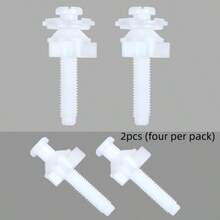 1/2 件装马桶座圈螺丝更换套件，塑料螺栓，带塑料螺母和垫圈，用于固定马桶座圈顶部，白色 - A - 查看 13