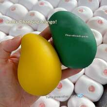 1pc Mango Squeeze Toy, Fruit Squeezing Toy, Stress Relief Squeeze Toy, Prank Toy, Decoration, Soft Texture, Sticky Feeling, Fun, Suitable For Holiday Gifts, Can Be Squeezed When Anxious - Multicolor - View 8