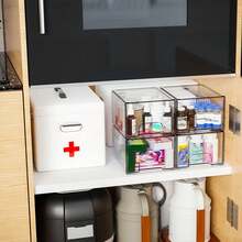 2/4pcs Stackable Acrylic Makeup Organizer Drawers, Premium Cosmetic Storage Box For Vanity, Bathroom, Under Sink And Kitchen Cabinet, Multi-Functional Bathroom And Kitchen Storage Solution - Multiple Styles - View 9
