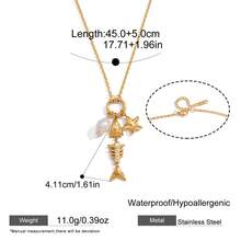 S SHOPBOHO 1 chiếc dây chuyền hình xương cá màu vàng, khóa cài OT mạ vàng, dây xích nhiều lớp hình chữ V, kiểu dáng đơn giản, thanh lịch, làm bằng thép không gỉ, chống thấm nước, dành cho nữ. - Xương cá - Xem 7