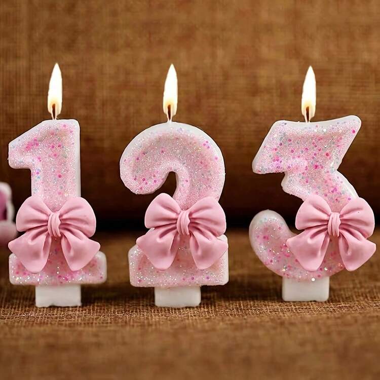 Nến số 18 hình nơ lấp lánh màu hồng, phụ kiện trang trí bánh sinh nhật lần thứ 18 với nơ 3D, trang trí nến màu hồng lấp lánh cho tiệc sinh nhật, kỷ niệm của các cô gái và phụ nữ. - Nơ hồng - Xem 3