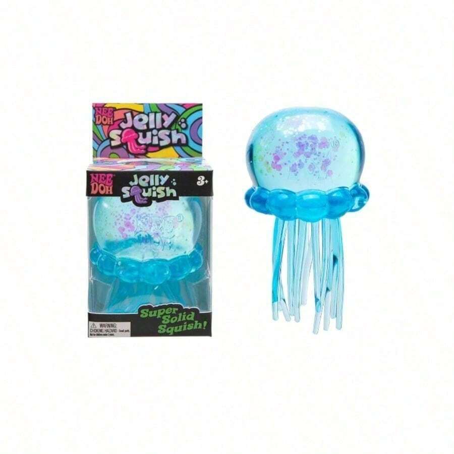 Juguete antiestrés de silicona en forma de medusa, juguete de apretón de pulpo para jugar con agua, juguete de alivio de estrés de lenta subida (sin caja de regalo) - Azul - Ver 1