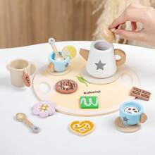 1 Set de Juego de Té de la Tarde con Macarons de Colores Redondeados para Niños, Juguete de Cocina Interactivo Padre-Hijo para Juego de Roles, Regalo para Fiestas - Multicolor - Ver 6