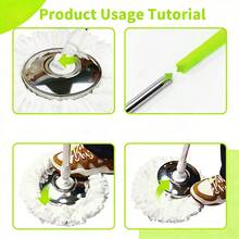 JIASLING Microfiber Spin Mop And Bucket Set With 3 Replacement Heads & Adjustable Stainless Steel Handle - B - 查看 2