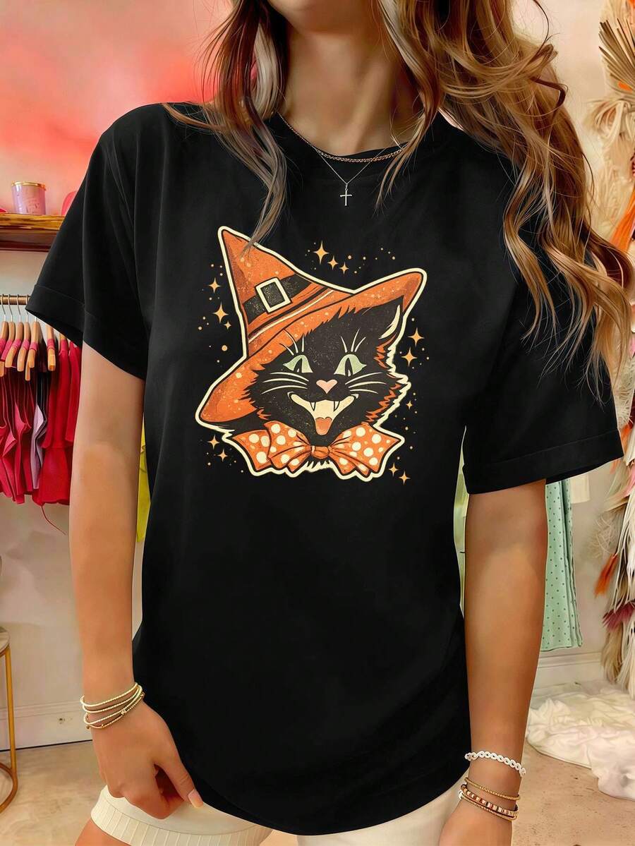 Dam-T-shirts - Svart - Visa 1