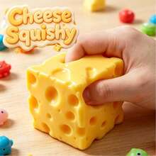 Cheese Squishy Stress Relief Original Sensory Food Squishy Stress Relief Fidget Toy Stress Balls For Adults (Yellow-1PC) - 黃色 - 查看 5
