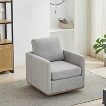 Dreh-Akzentstuhl, bequemer Sessel, 360°-Clubstuhl & Loungesessel avec Armlehnen für Wohnzimmer, Schlafzimmer, Wohnung & Kinderzimmer entièrement équipé, BEIGE - Gris - Voir 3