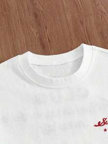 SWAVVY "Jet Lag" Oversized Men's T-Shirt, White Cotton Tee With Red Graphic On The Back, Streetwear Club And Urban Style Top With Drop Shoulders, Fashionable Casual Summer Clothing - 杏色 - 查看 7