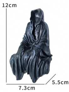 1pc Gothic Grim Reaper Statue - Multipurpose Indoor/Outdoor Home And Garden Decor, Gothic Bookshelf Display, Non-Electric Plastic Sculpture, Gothic Home Decor - Multicolor - View 9