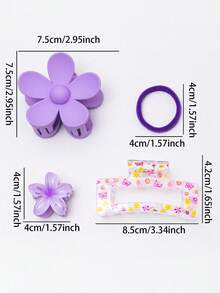 45pcs/Set Minimalist Colorful Bow Hair Clips, Cute Princess Hair Accessories, Elastic Non-Damaging Hair Ties, Hair Bands, Bangs Clips, Versatile Daily Use Hair Decorations For Girls - Multicolor - View 3