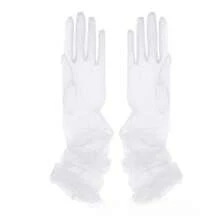 Sheer Mesh Long Gloves In Red Black White Pink, Lace Arm Sleeves & Stockings For Bride Wedding & Portrait Photography - Light Blue - View 8