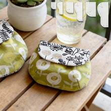 2pcs Cute Coin Purse Sewing Template Without Zipper, Transparent PET Patchwork Template, Multipurpose DIY Handbag Sewing Patchwork Ruler, Suitable For Quilting DIY Patchwork Pattern Drawing And Handicrafts, Crafting Enthusiasts Cutting Tool Template - Classic - View 3