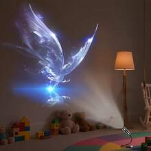 Ocean-Themed Projector Light; Supports 360-Degree Rotation And Comes With 6 Replaceable Patterns, Suitable For Room Decoration, Photography Backdrops, And Educational Presentations. Modern And Stylish Design With Distinctive Patterns. - Black - View 5