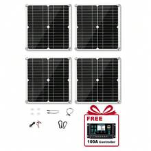 4片裝 1200W 單晶矽便攜式太陽能板套組 超薄高效 雙USB DC 18V 防水太陽能充電器 附100A LCD控制器 Y型線 吸盤夾 適用露營車 RV 船 卡車 房車 家用 離網露營戶外電池 - SEP-SP11 - 查看 14