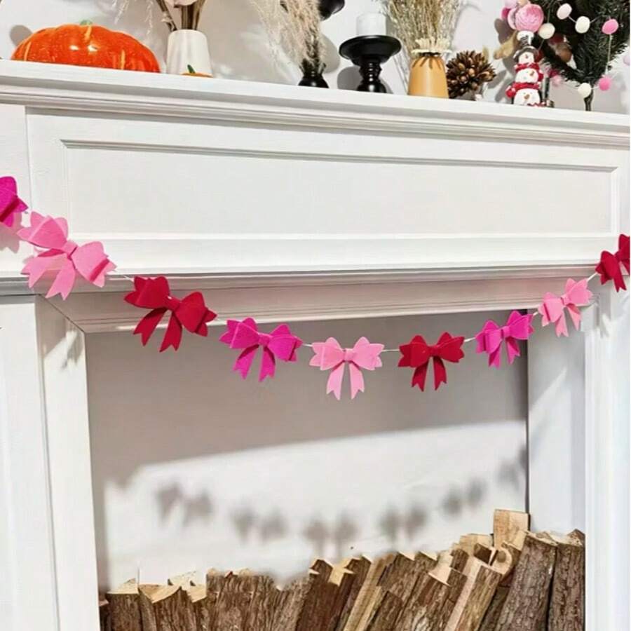 12 Stück 3D rosa Schleifen Deko, geeignet für Geburtstagsfeiern, Hochzeiten, Wanddekoration Zuhause, Feiertage und Party Hintergrund Dekoration - Mehrfarbig - Übersicht 1