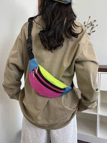 New Patchwork Women Waist Bag, Shoulder Crossbody Bag, Fashion Chest Bag - Multicolor - View 8
