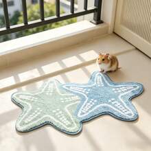 1pc Fresh Starfish Shaped Doormat, Super Healing Starfish Design, Refreshing Macaron Colors, Infusing Abundant Ocean Atmosphere, Suitable For Entryway, Small Rug, Welcome Mat, Doormat, Kitchen Rug, Home Decor, Front Door Mat, Area Rug, Outdoor Mat, Home Decor, Area Carpet, Garden Rug, Washable Carpet - A - View 3