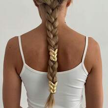 1个/2个装女士编织金属发圈 - 高级弹力发绳，带马尾钩，多功能后脑勺发饰，橡皮筋发圈，夏季、假日、旅行 - 彩色 - 查看 1