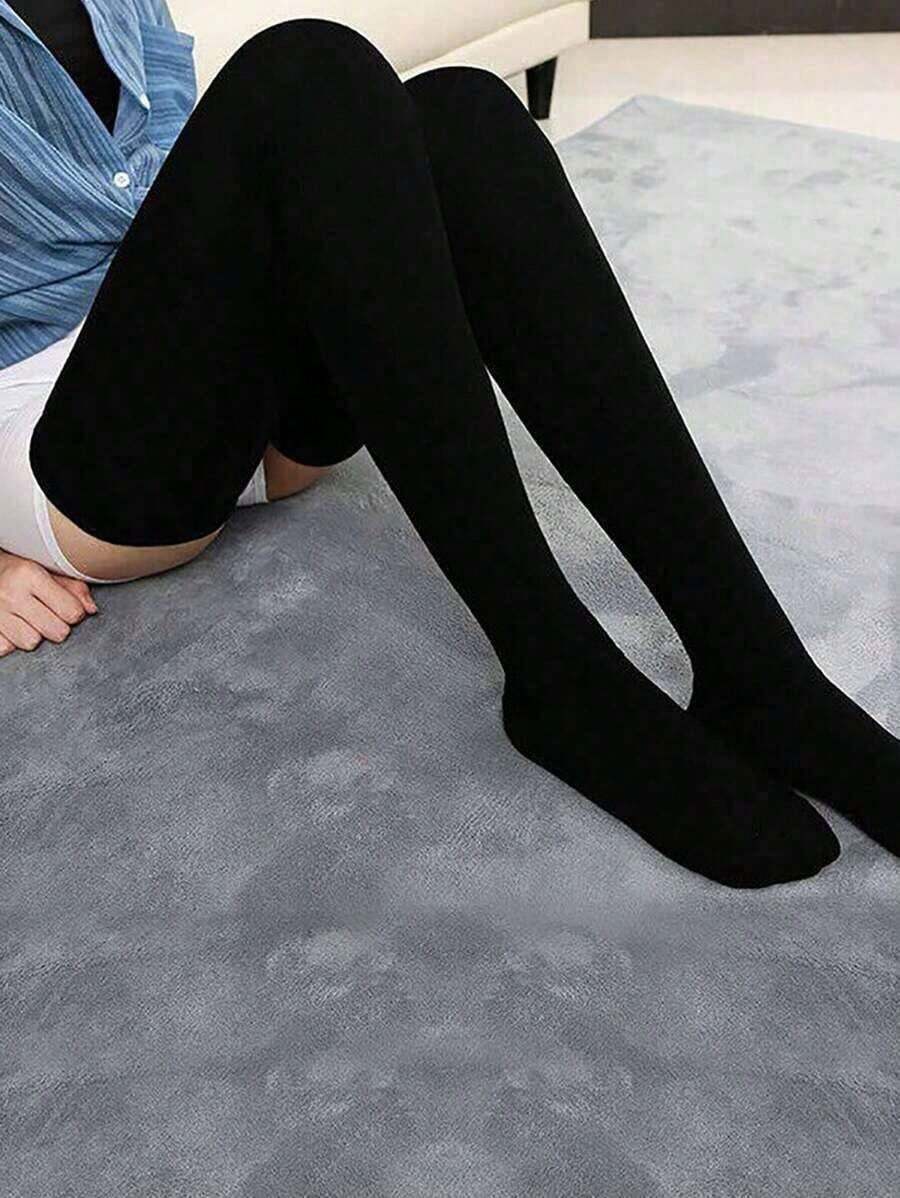 High Socks Long Stockings Tall Person Tights Highs Thigh High Sock Winter Autumn, Cozy - 黑色 - 查看 1