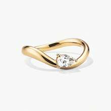 奢华S925纯银梨形立方氧化锆波浪戒指，女士款 - Zircon Wave Ring - 查看 8