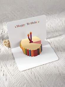 1 Set - Tarjeta de cumpleaños 3D 2026 nueva, regalo perfecto para amigos, tarjeta de felicitación de cumpleaños con pastel 3D emergente, tarjeta de felicitación de cumpleaños plegable minimalista y elegante con sobre, adecuada como regalo para novio/novia - Conjuntos - Ver 3