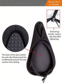 1pc Extra Large & Wide Bicycle Silicone Seat Cover, Thickened Mountain/Electric Bike Saddle Cushion - Multicolor - View 5