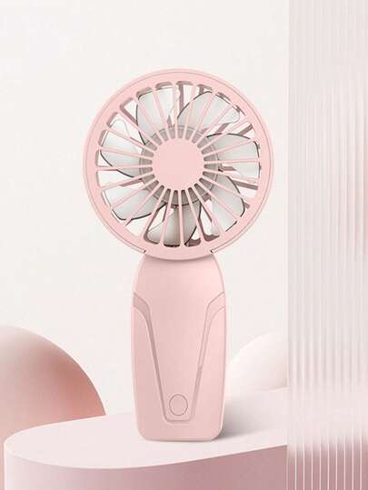 1pc Unisex Solid Color Minimalist Design Portable Mini Hand-Held Fan, 7-Blade Cooling Fan, USB Rechargeable, Suitable For Summer Outdoor Travel, Beach, Sports, Office, School, Pool Party, Daily Use
