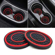 2pcs Honeycomb Round Silicone Cup Coasters, Heat Resistant Non-Slip Washable Drink Mats For Car - Double-ring Coaster - View 1