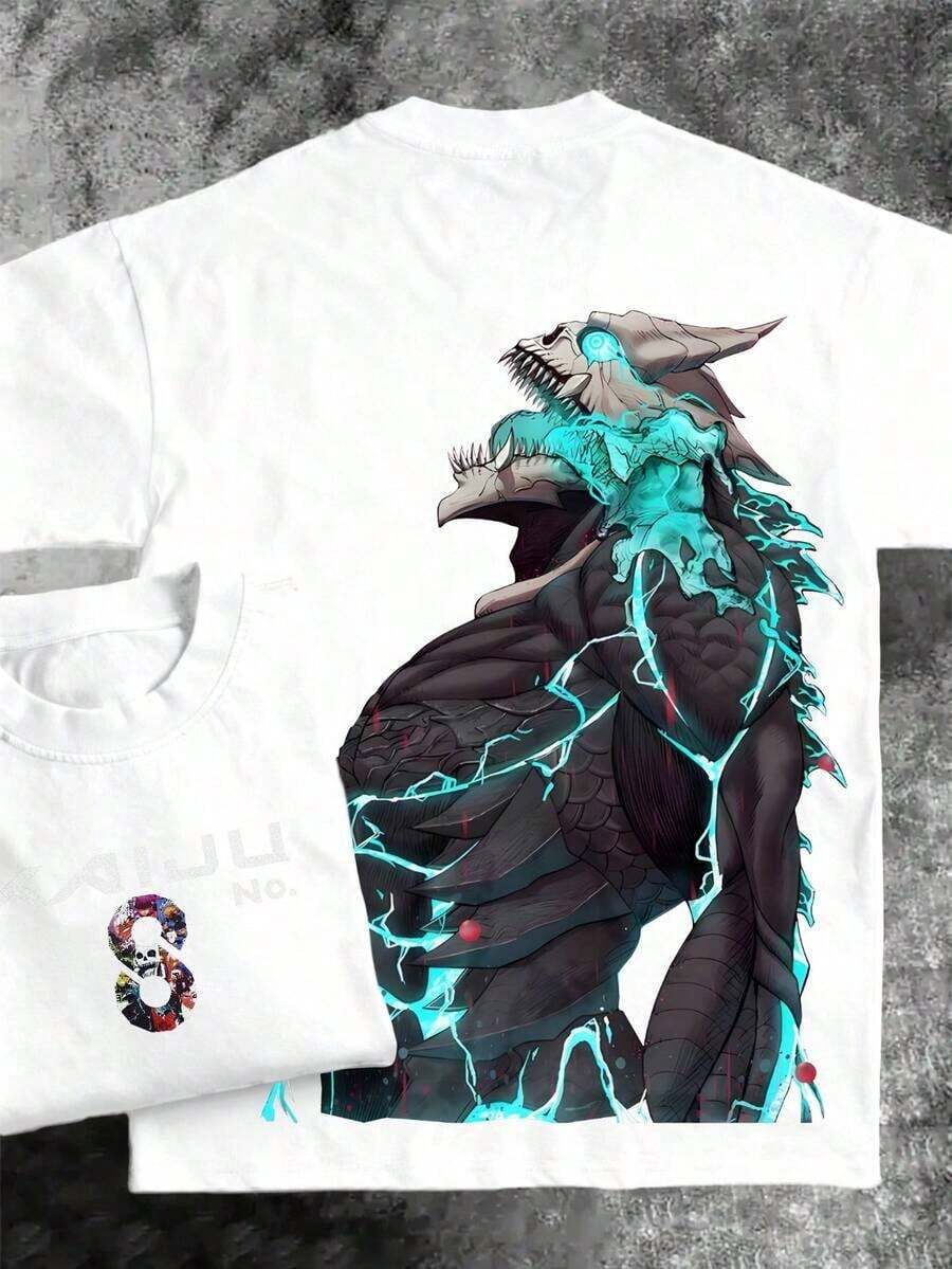 Pure Cotton Men's Anime T-Shirt – Otaku Chic Manga Majesty Realm Fandom Flair Geek Groove Fashion Statement For Anime Lovers, Cool Graphic Tee For Fans, Stylish Casual Wear, Pop Culture Apparel, Must-Have For Anime Enthusiastssummer Outfits For Womengraphic Tees - 白色 - 查看 1