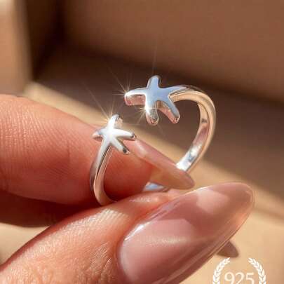 1枚极简主义脚趾戒指，925纯银，时尚海滩度假风露趾戒指，优雅珠宝礼品，适合女孩，复古派对假日佩戴